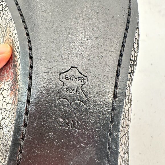 Tory Burch Women Size 7.5M Scrunch Amelia Crystal Silver Ballet Flat Shoes - Picture 10 of 11